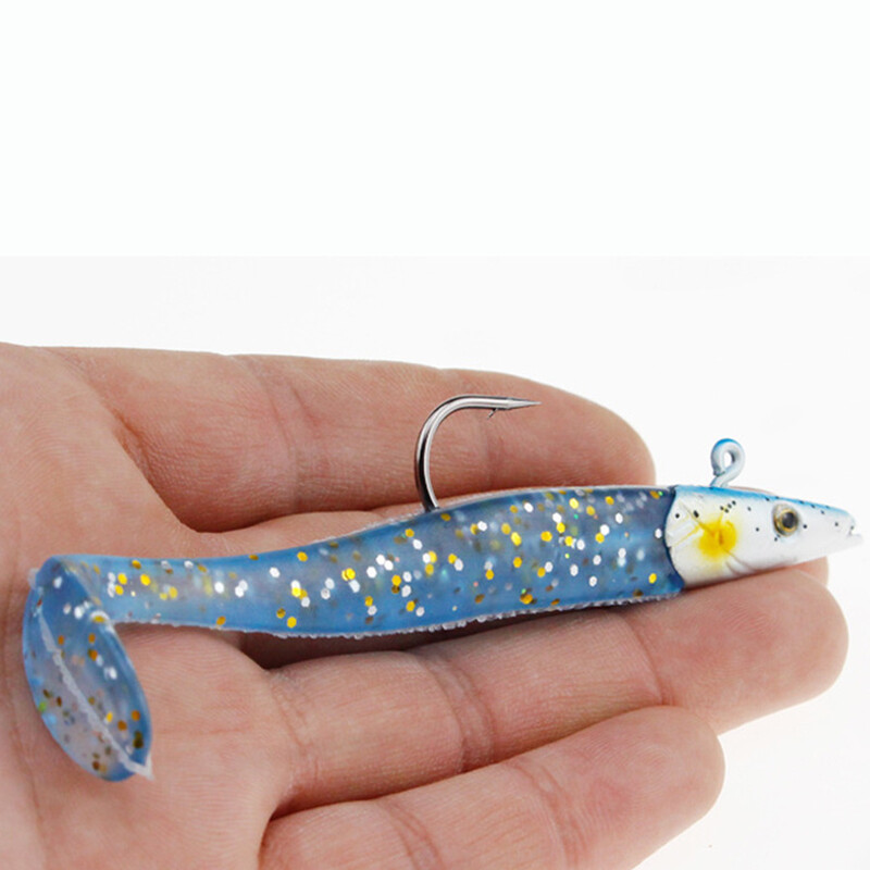 Set de momeli artificiale din silicon moale cu cap de gabarit de 5 buc. Set de naluci pentru pescuit de iarna pentru pastrav de iarna pentru trolling de biban de mare