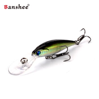 banshee 50 χιλιοστά 3,3 g crankbaits ψάρεμα jerkbait μανιβέλα wobblers για τούρνα πέρκα wobbler επιπλέουν σκληρά δολώματα ψάρια θέλγητρα μαύρο minnow