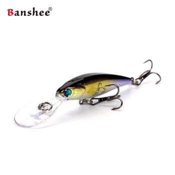 banshee 50 χιλιοστά 3,3 g crankbaits ψάρεμα jerkbait μανιβέλα wobblers για τούρνα πέρκα wobbler επιπλέουν σκληρά δολώματα ψάρια θέλγητρα μαύρο minnow