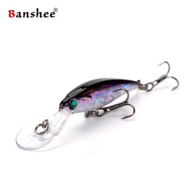 banshee 50mm 3,3g crankbaits kalapüük jerkbait vända voblerid haugi voblerid ujuvad kõvad söödad kalalandid black minnow