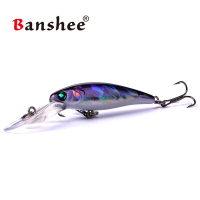 banshee 50 χιλιοστά 3,3 g crankbaits ψάρεμα jerkbait μανιβέλα wobblers για τούρνα πέρκα wobbler επιπλέουν σκληρά δολώματα ψάρια θέλγητρα μαύρο minnow
