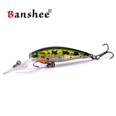 banshee 50 χιλιοστά 3,3 g crankbaits ψάρεμα jerkbait μανιβέλα wobblers για τούρνα πέρκα wobbler επιπλέουν σκληρά δολώματα ψάρια θέλγητρα μαύρο minnow