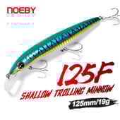 Noeby Floating Minnow Bait 125mm19g Naluca de pescuit Trolling de mică adâncime Turnare Momeală tare artificială Naluci de apă sărată de mare Pesca Wobbler