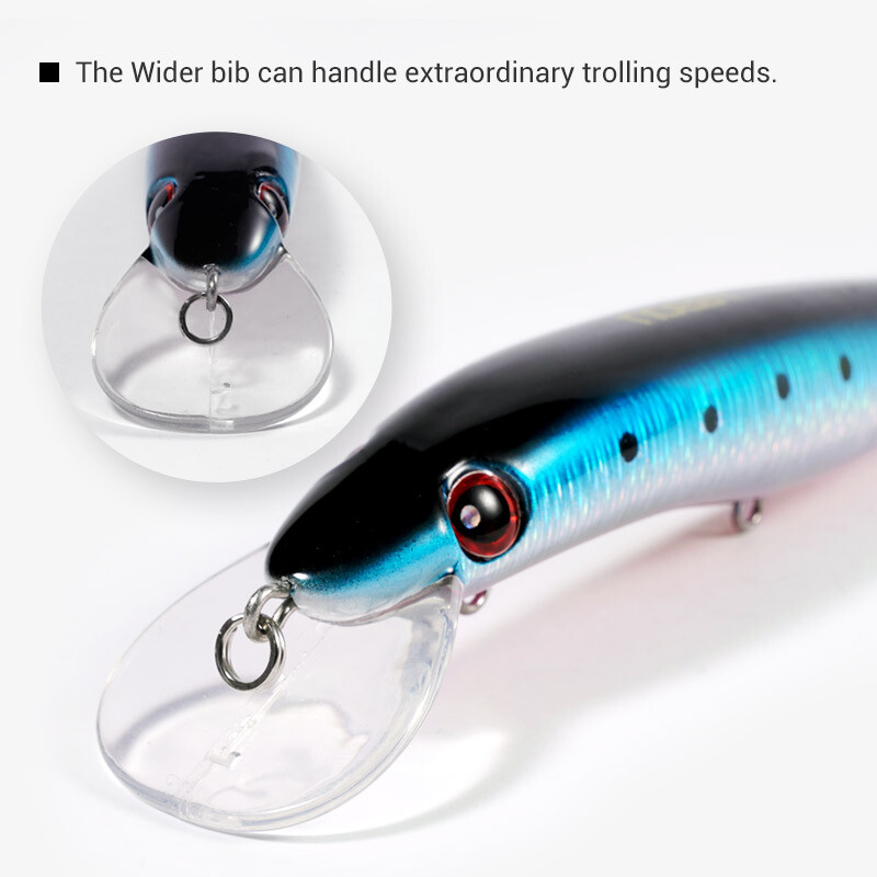 Noeby Floating Minnow Bait 125mm19g Naluca de pescuit Trolling de mică adâncime Turnare Momeală tare artificială Naluci de apă sărată de mare Pesca Wobbler