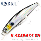 B&U 90mm 125mm mare scufundare lentă/plutitoare turnare lungă pescuit pescuit pescuit apă sărată wobbler jerkbaits swimbait bas ton pentru pescuit