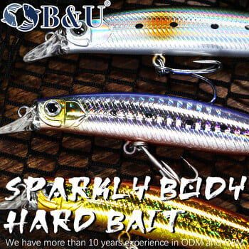 B&U 90mm 125mm Sea Slow Sinking/Floating Long Casting Minnow Fishing Saltwater Wobbler Jerkbaits Swimbait Bass Tuna за риболов