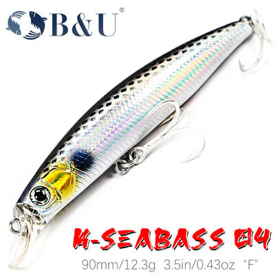 B&U 90 mm 125 mm jūroje lėtai skęstantis / plūduriuojantis ilgas liejimas jūrinis vobleris Jerkbaits Swimbait bass tunas žvejybai