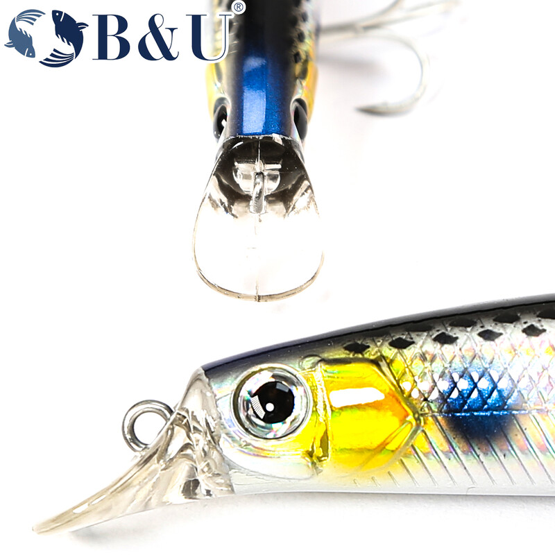 B&U 90mm 125mm mare scufundare lentă/plutitoare turnare lungă pescuit pescuit pescuit apă sărată wobbler jerkbaits swimbait bas ton pentru pescuit