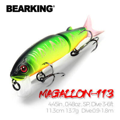 Bearking 11,3 cm 13,7 g nalucă de pescuit fierbinte calitate minnow momeală profesională pentru înot momeală articulată cu cârlig alb sau negru