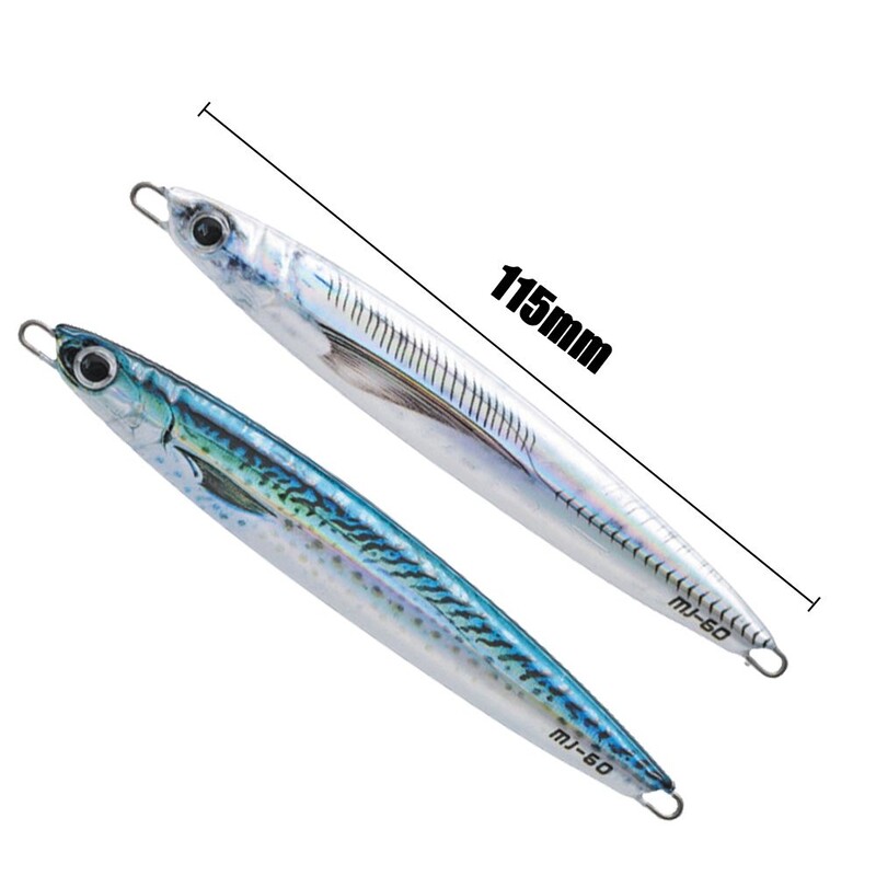 60g 115mm helendav traat püügilant Hispaania makrell Metallist Swimbait Sea Fishing Jigging Vobbler Kunstlik Jig Bait 3D prinditud