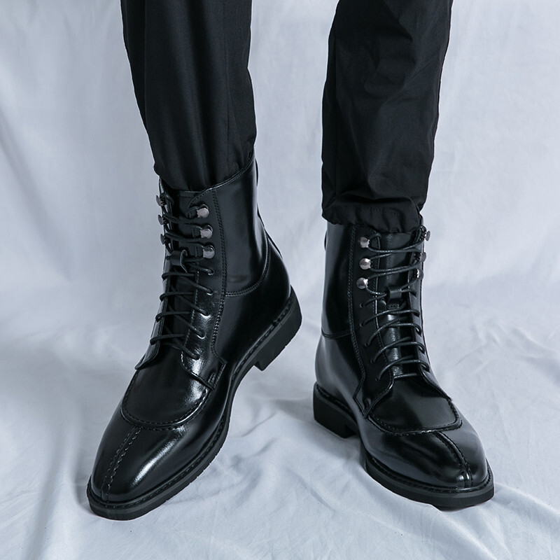 Retro Briti stiilis pruunid meeste Chelsea saapad terava otsaga kõrge ülaosaga kleit Kingad meeste kõrge kvaliteediga nahast meeste luksuslikud saapad suurus 38-46