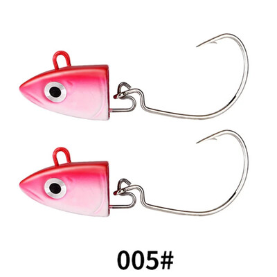 Kalastuslant 2tk/kott Jig Head Black Minnow 12g Lead Head konksu lant Seabass Swing kunstliku söödaga simuleeritud ujumispeibutis