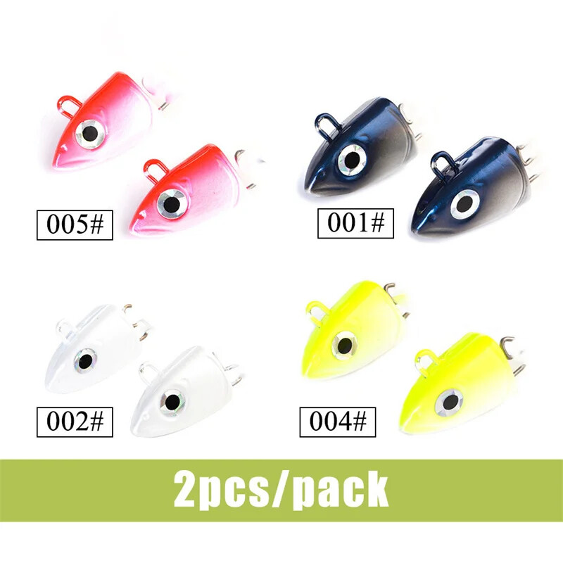 Kalastuslant 2tk/kott Jig Head Black Minnow 12g Lead Head konksu lant Seabass Swing kunstliku söödaga simuleeritud ujumispeibutis