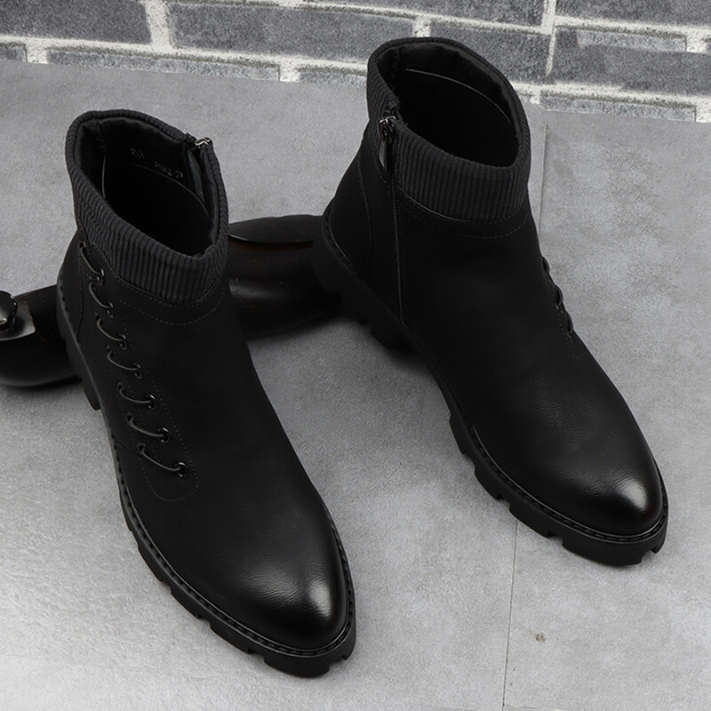 cizme chelsea de modă pentru bărbați pantofi de designer de marca cowboy cizme cu platformă din piele originală petrecere club de noapte toamnă iarnă