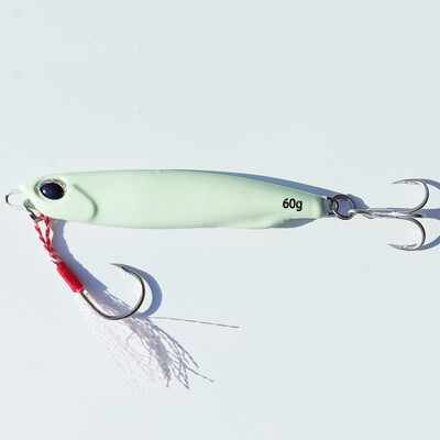 1tk 15g20g25g30g40g50g60g Glow Cast Fishing Bait Helendav Metallist Sea Bass Snapper Fishing Lure pesca Jigging Lure Sea