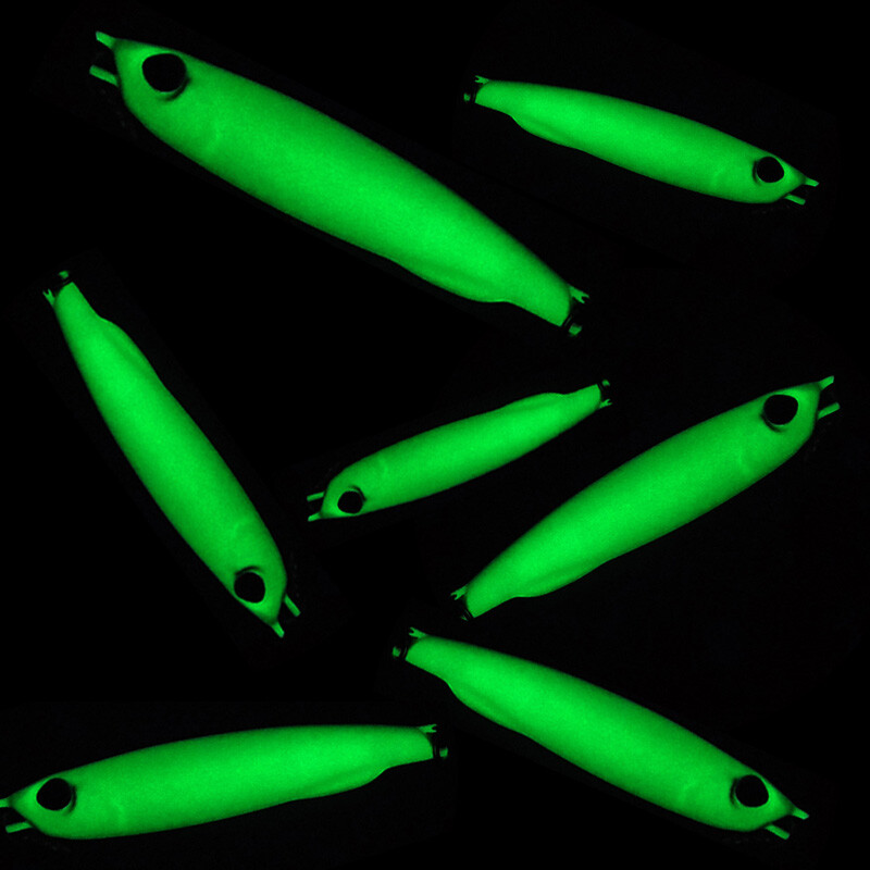 1tk 15g20g25g30g40g50g60g Glow Cast Fishing Bait Helendav Metallist Sea Bass Snapper Fishing Lure pesca Jigging Lure Sea