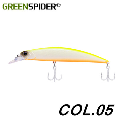 GREENSPIDER Jerkbait püügilant 125 mm 27G, tugevalt uppuv Minnow, fikseeritud raskusega kaldapealne mereahvena sööt