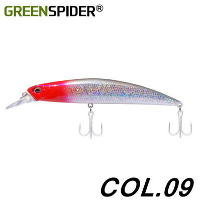 GREENSPIDER Jerkbait püügilant 125 mm 27G, tugevalt uppuv Minnow, fikseeritud raskusega kaldapealne mereahvena sööt