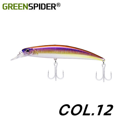 GREENSPIDER Jerkbait püügilant 125 mm 27G, tugevalt uppuv Minnow, fikseeritud raskusega kaldapealne mereahvena sööt