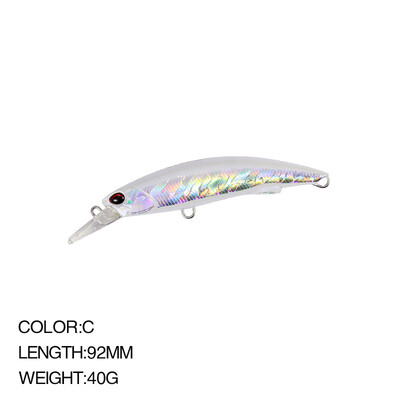 9,2 cm 40 g Naluca de pescuit Minnow Wobbler Naluca de marime Pescuit în mare Super Long Cast Sinking Jerkbait Swimbait Momeală tare artificială