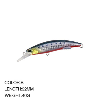 9,2 cm 40 g Naluca de pescuit Minnow Wobbler Naluca de marime Pescuit în mare Super Long Cast Sinking Jerkbait Swimbait Momeală tare artificială