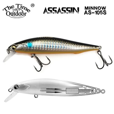 THETIME New Assassin 105S 14g AR-C Slow Sinking Squad Minnow Lure Vobleri Jerbait Umjetni mamac za pecanje bas štuke pastrve