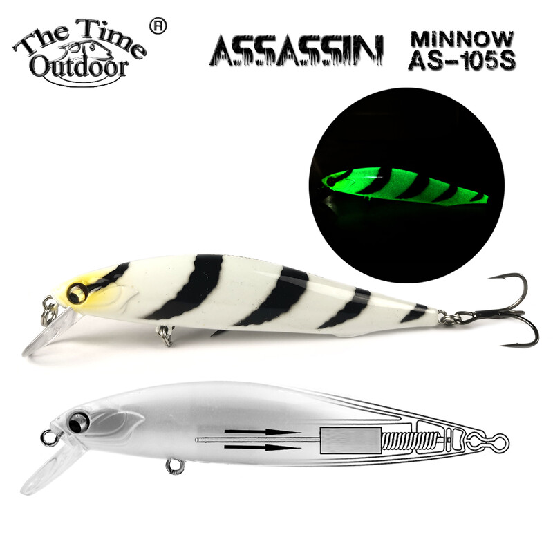THETIME New Assassin 105S 14g AR-C Slow Sinking Squad Minnow Lure Vobleri Jerbait Umjetni mamac za pecanje bas štuke pastrve