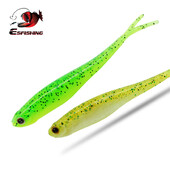 ESFISHING Real Shad 130mm Pesca Umelý silikónový mäkký návnada Vidlica Tail Inject Salts Rybárske návnady Minnow Jigging