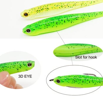 ESFISHING Real Shad 130 mm Pesca изкуствена силиконова мека стръв вилица опашка инжекционни соли Minnow джигинг риболовни примамки