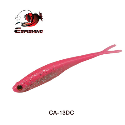 ESFISHING Real Shad 130mm Pesca Umelý silikónový mäkký návnada Vidlica Tail Inject Salts Rybárske návnady Minnow Jigging