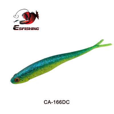 ESFISHING Real Shad 130mm Pesca Umelý silikónový mäkký návnada Vidlica Tail Inject Salts Rybárske návnady Minnow Jigging