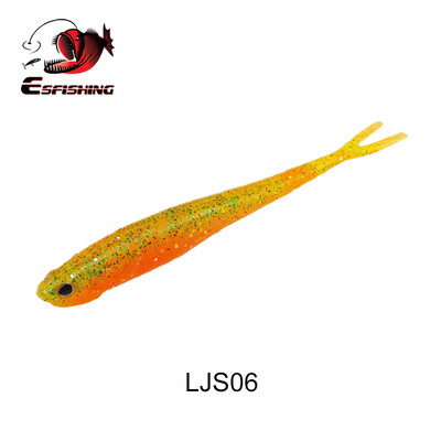 ESFISHING Real Shad 130mm Pesca Umelý silikónový mäkký návnada Vidlica Tail Inject Salts Rybárske návnady Minnow Jigging