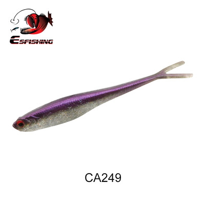 ESFISHING Real Shad 130mm Pesca Umelý silikónový mäkký návnada Vidlica Tail Inject Salts Rybárske návnady Minnow Jigging
