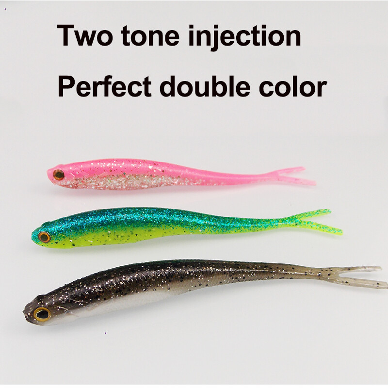 ESFISHING Real Shad 130mm Pesca Umelý silikónový mäkký návnada Vidlica Tail Inject Salts Rybárske návnady Minnow Jigging
