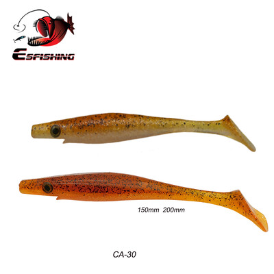 KESFISHING Hog Shad 4”5”6”8” ιντσών Pesca Isca Τεχνητό δόλωμα για μεγάλα αλιεύματα Θαλάσσιο ψάρεμα Wobblers Double Colors Soft Fishing Lure
