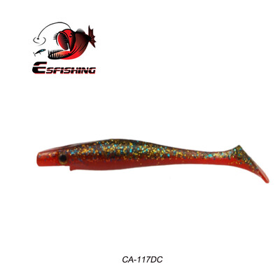 KESFISHING Hog Shad 4”5”6”8” ιντσών Pesca Isca Τεχνητό δόλωμα για μεγάλα αλιεύματα Θαλάσσιο ψάρεμα Wobblers Double Colors Soft Fishing Lure
