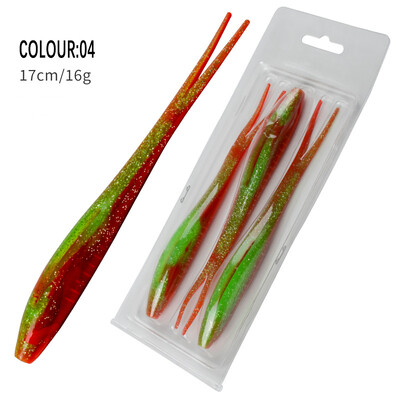3Pcs plutajući TPR mekani mamac 17 cm 16 g V-oblika s podijeljenim repom Swimbait Worm Umjetni silikonski kamen Shiner mamci za ribolov