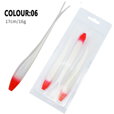 3Pcs plutajući TPR mekani mamac 17 cm 16 g V-oblika s podijeljenim repom Swimbait Worm Umjetni silikonski kamen Shiner mamci za ribolov