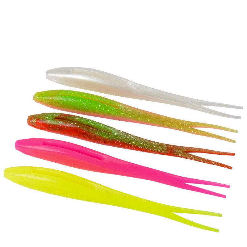3Pcs plutajući TPR mekani mamac 17 cm 16 g V-oblika s podijeljenim repom Swimbait Worm Umjetni silikonski kamen Shiner mamci za ribolov
