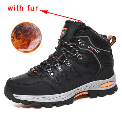 Pantofi de drumeție de iarnă super călduroși, cu blană, cizme de drumeție în aer liber, impermeabile, pantofi pentru bărbați, pantofi de trekking antiderapante, unisex 36-47 la alegere