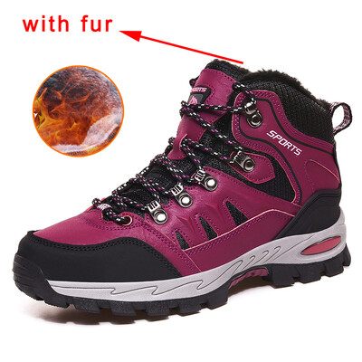 Pantofi de drumeție de iarnă super călduroși, cu blană, cizme de drumeție în aer liber, impermeabile, pantofi pentru bărbați, pantofi de trekking antiderapante, unisex 36-47 la alegere