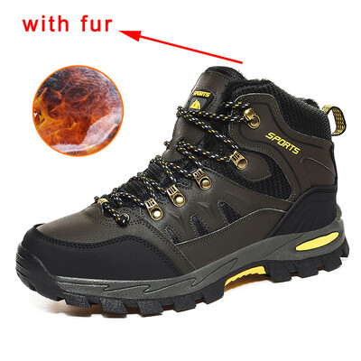 Pantofi de drumeție de iarnă super călduroși, cu blană, cizme de drumeție în aer liber, impermeabile, pantofi pentru bărbați, pantofi de trekking antiderapante, unisex 36-47 la alegere