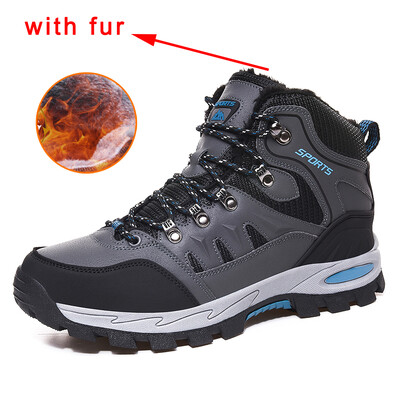 Pantofi de drumeție de iarnă super călduroși, cu blană, cizme de drumeție în aer liber, impermeabile, pantofi pentru bărbați, pantofi de trekking antiderapante, unisex 36-47 la alegere