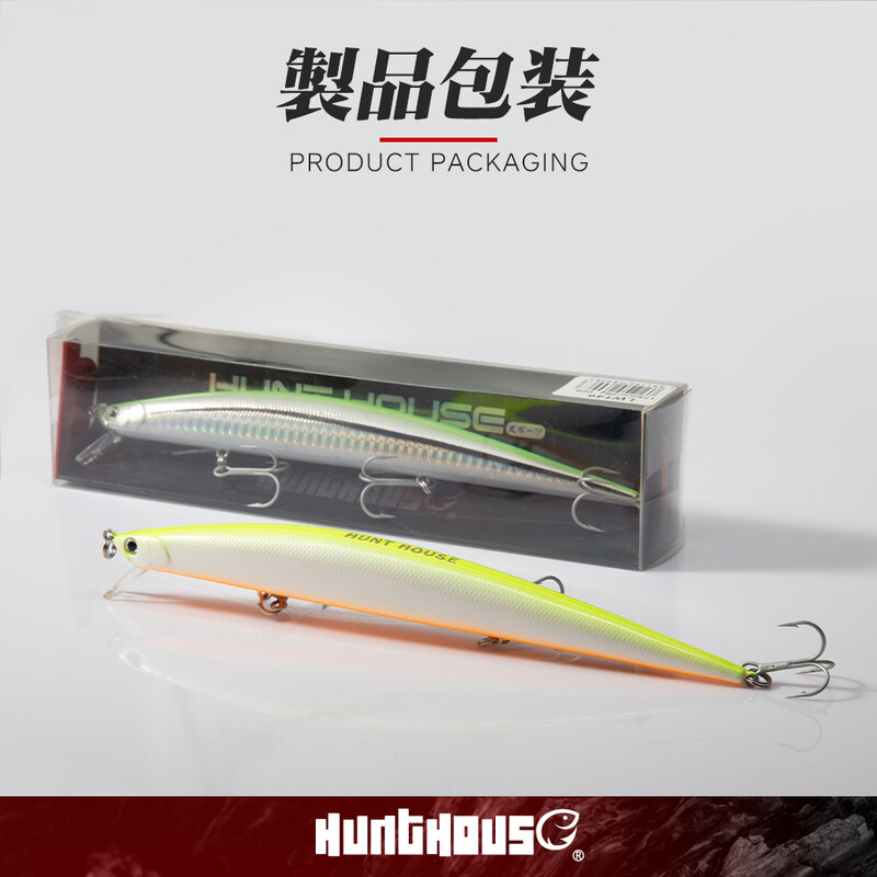 Hunthouse Tide Slim Minnow 175mm 148mm plutitor Wobble Flyer Minnow Naluca de pescuit Momeală tare apă sărată Plastic ABS pentru biban