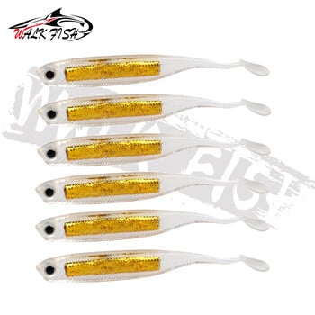 WALK FISH Soft Lure 6pcs/lot 2,2g/80mm Worm Fishing Shad Fishing Swimbaits Fly Fishing Bait Jig Head Soft Lure Fishing Lures