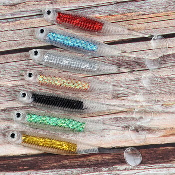 WALK FISH Soft Lure 6pcs/lot 2,2g/80mm Worm Fishing Shad Fishing Swimbaits Fly Fishing Bait Jig Head Soft Lure Fishing Lures