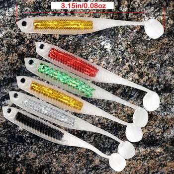 WALK FISH Soft Lure 6pcs/lot 2,2g/80mm Worm Fishing Shad Fishing Swimbaits Fly Fishing Bait Jig Head Soft Lure Fishing Lures