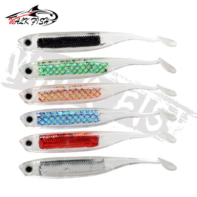WALK FISH Soft Lure 6pcs/lot 2,2g/80mm Worm Fishing Shad Fishing Swimbaits Fly Fishing Bait Jig Head Soft Lure Fishing Lures