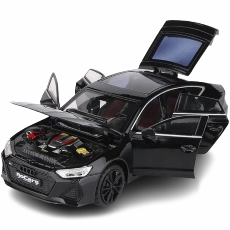 Играчка Кола, Тип AUDI RS7, Метален, Звук и светлина, Черен, 1:32, Без кутия