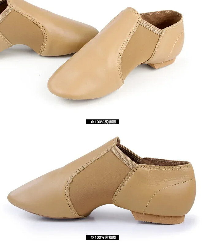 Ehtsast nahast Jazz-tantsukingad Lastejalatsid meestele ja naistele Salsa tantsukingad Neo arch slip on Jazz kingad Ballet Belly